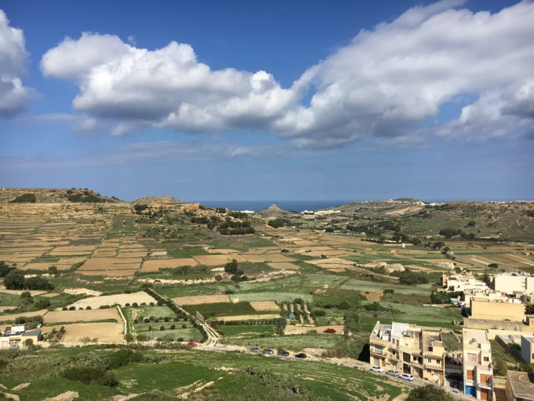 從Cittadella (Gozo)城堡看出去的農田景觀