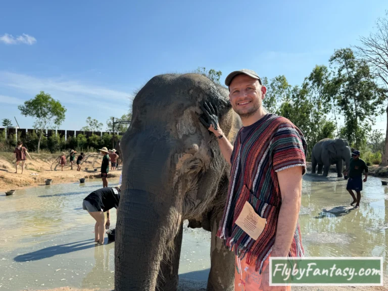 芭達雅大象叢林保護區Pattaya Elephant Jungle Sanctuary 塗泥巴在大象身上